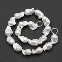 Бусины из жемчуга барокко 15*25мм цвет белый, 40см, 19 бусин Радуга камня