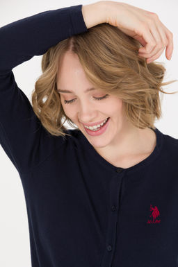 U. S. Polo Assn Женский темно-синий базовый трикотажный кардиган