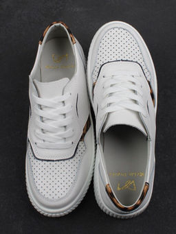 03-C930-9A WHITE Полуботинки спортивные женские (натуральная кожа)