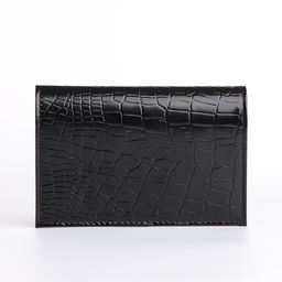 Обложка для паспорта, тиснение, крокодил, цвет чёрный - Simaland фото 2