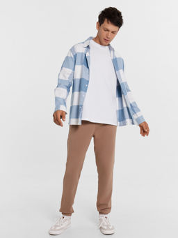 Брюки-джоггеры мужские в бежевом цвете карамель 181222