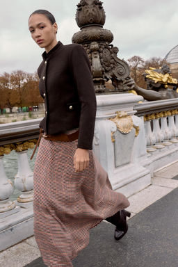 WOOL BLEND HIGH NECK JACKET