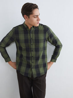 Regular Fit Ekose Poplin Erkek G?mlek