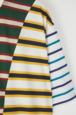 TRENDYOL MAN Cok Renki Oversize/Genis Kesim Cizgili Polo Yaka T-shirt TMNSS25PO00038 - Trendyolmilla фото 7