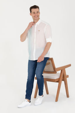 U. S. Polo Assn Мужская белая рубашка с длинным рукавом