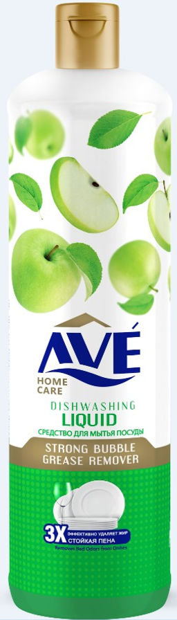 "AVE" Средство для мытья посуды (900г) Яблоко и цветы.12