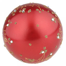 Елочная игрушка шар стеклянная д9,5см, зеркально-красный, ручная художественная роспись, подарочная упаковка (Россия) - Домашняя мода фото 6