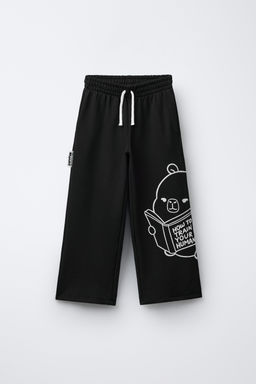 PANTAL?N FELPA WIDE LEG CAPIBARA CAPYFUN  / Negro