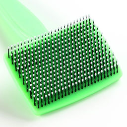 Пуходерка пластиковая мягкая с закругленными зубьями, средняя, 9 х 15,5 см, зелёная - Пижон фото 3