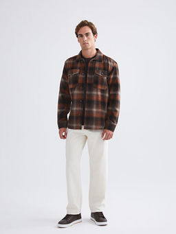 Regular Fit Uzun Kollu Ekose Erkek G?mlek Ceket