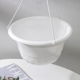 Кашпо для цветов подвесное «Грация», 4.5 л, пластик, белое