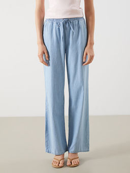 Beli Lastikli Wideleg Kad?n Jean Pantolon