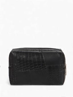 Косметичка ONE COLOR, на молнии, искусственная кожа, чёрная