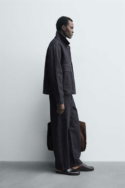 RELAXED FIT DENIM CHINO TROUSERS - Zara фото 4