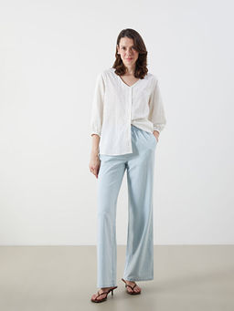 Beli Lastikli Wideleg Kad?n Jean Pantolon