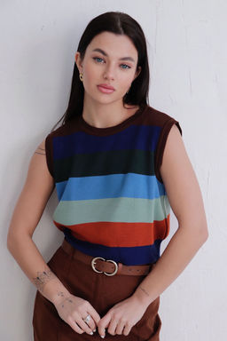 11716 Топ вязаный в полоску