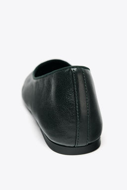 LEATHER BALLET FLATS - Zara фото 5