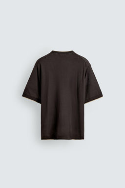 CAMISETA PUNTO ACABADOS CONTRASTE / Marr?n - Zara фото 7