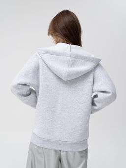Толстовка футер 3х нитка с начесом,серый меланж - Binita фото 8