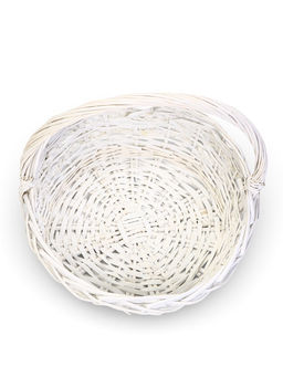 Корзина плетёная для хранения Vara, с ручкой, белая, набор 3 шт.