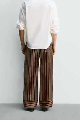 LIMITED EDITION VELVET CONTRAST STRIPED TROUSERS - Zara фото 3