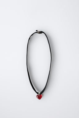 FLOCKED HEART CHOKER - Zara фото 4