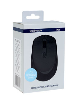 Мышь WELLMADE M03, беспроводная, оптическая, 1200 dpi, голубая