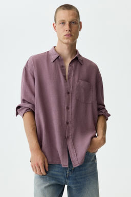 Camisa en mezcla de lino Relaxed Fit - H&m фото 8