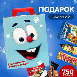 Новогодний подарок, сладкий, детский Смешарики, конфеты, 750 г