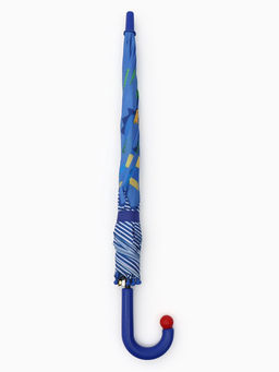 Зонт-трость детский п/авт R43/50 П/Э ДИНОЗАВРИКИ ручка-крюк синий пакет