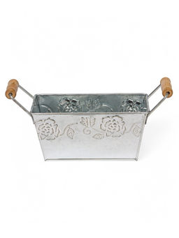 Кашпо с деревянными ручками Бонсай Альва, 600 мл, металл