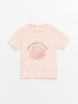 Bisiklet Yaka Bask?l? K?sa Kollu K?z ?ocuk ?ortlu Pijama Tak?m? - Waikiki фото 2