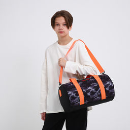 Сумка детская спортивная для мальчика «Камуфляж», 40×20×20 см, отдел на молнии, чёрная