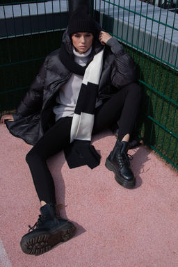 Легинсы трикотажные со штрипками черные - Fly фото 6