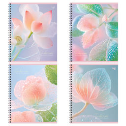 Тетрадь 96л. на спирали BG "Цветочная нежность" клетка (Т5гр96_лс 57654) soft-touch ламинация