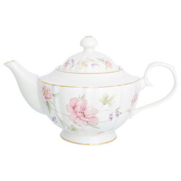 Чайник 1 л 25*14,5*15 см "Диана" на ножке, фарфор, NEW BONE CHINA