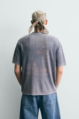 CAMISETA PUNTO RELAXED FIT LAVADO / Azul lavado - Zara фото 3