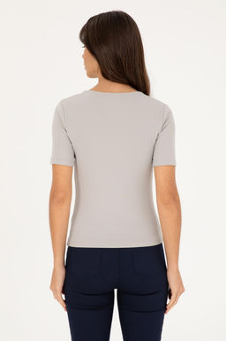 U. S. Polo Assn / Женская серая меланжевая футболка - U.s. polo assn фото 5