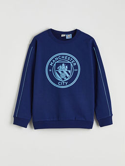 Manchester City Bask?l? Erkek ?ocuk Sweatshirt