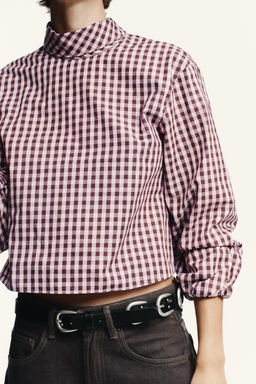 GINGHAM POPLIN SHIRT - Zara фото 3