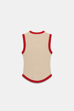 CAMISETA VIVOS CONTRASTE / Beige - Zara фото 5