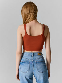 Топ женский оранжевый в рубчик - Mark formelle фото 3