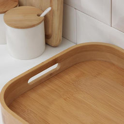 Поднос с ручками Доляна Striata, 40×28×4.5 см, бамбук