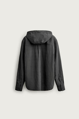 SOBRECAMISA FLUIDA CAPUCHA RAYAS / Gris antracita - Zara фото 6