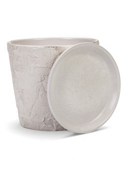 Горшок цветочный с поддоном 1,45 л, d15/h14 см белый керамика, "Венера" (М)