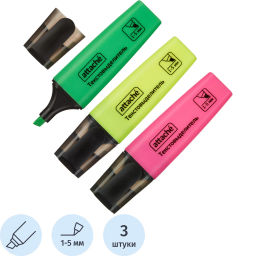 Набор текстовыделителей Attache Colored 1-5мм набор 3цв  фото 2