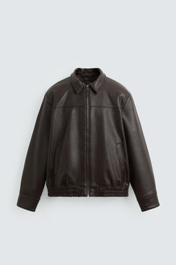 CAZADORA BOMBER EFECTO PIEL / Marr?n chocolate - Zara фото 7