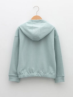 Kap??onlu Bask?l? Uzun Kollu K?z ?ocuk Sweatshirt - Waikiki фото 2
