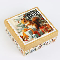 Цена за 2 шт. Коробка новогодняя складная «Ретро», 17 х 17 х 7 см