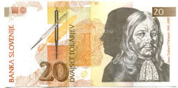 Банкнота 20 толаров 1992 года Словения